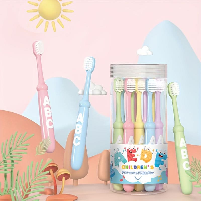 10-Pack Cartoon Kids' Soft Bristle Toothbrushes – Gentle Gum Care