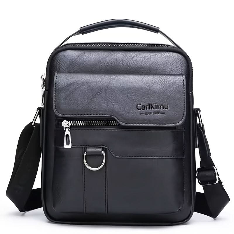 Men's PU Leather Shoulder Bag – Lightweight Business Satchel with Tassel