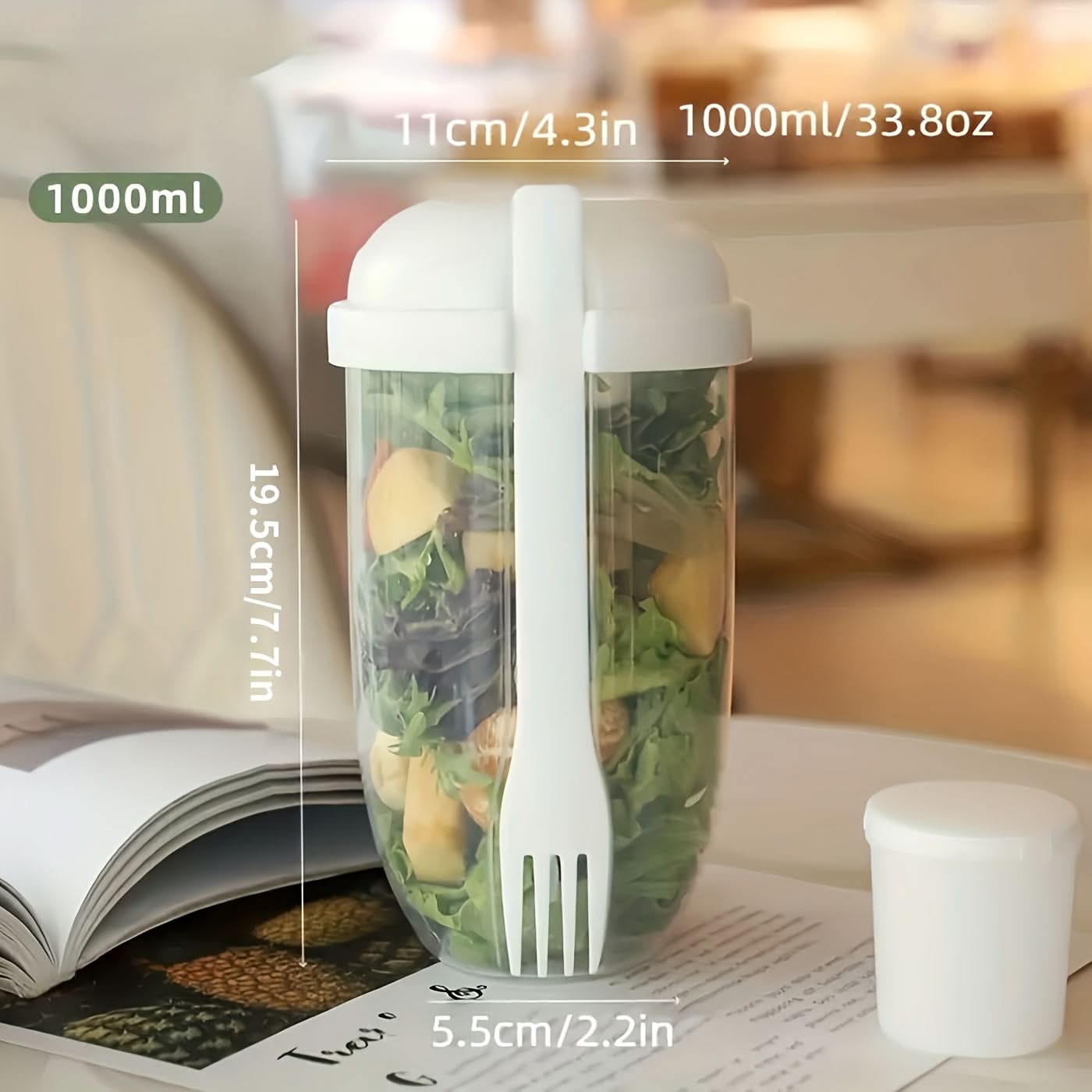 1000ml Salad Shaker Cup with Lid