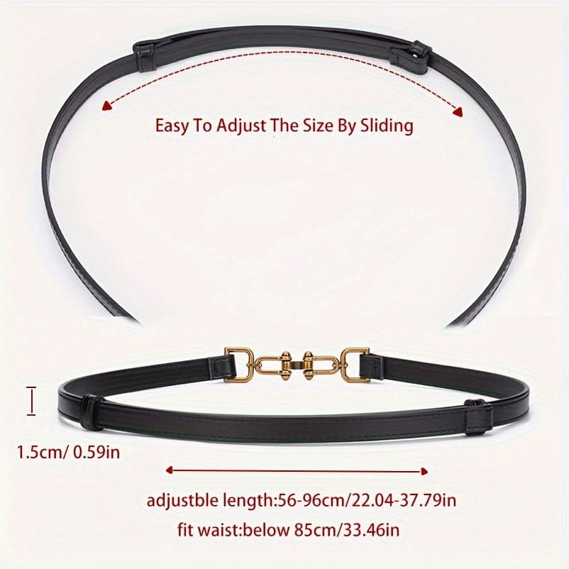 Luxurious Leather Thin Belt for Women