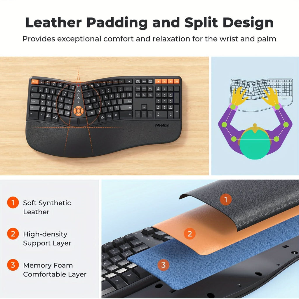 Wireless Keyboard and Mouse Combo – Silent Bluetooth Keyboard & USB Mouse