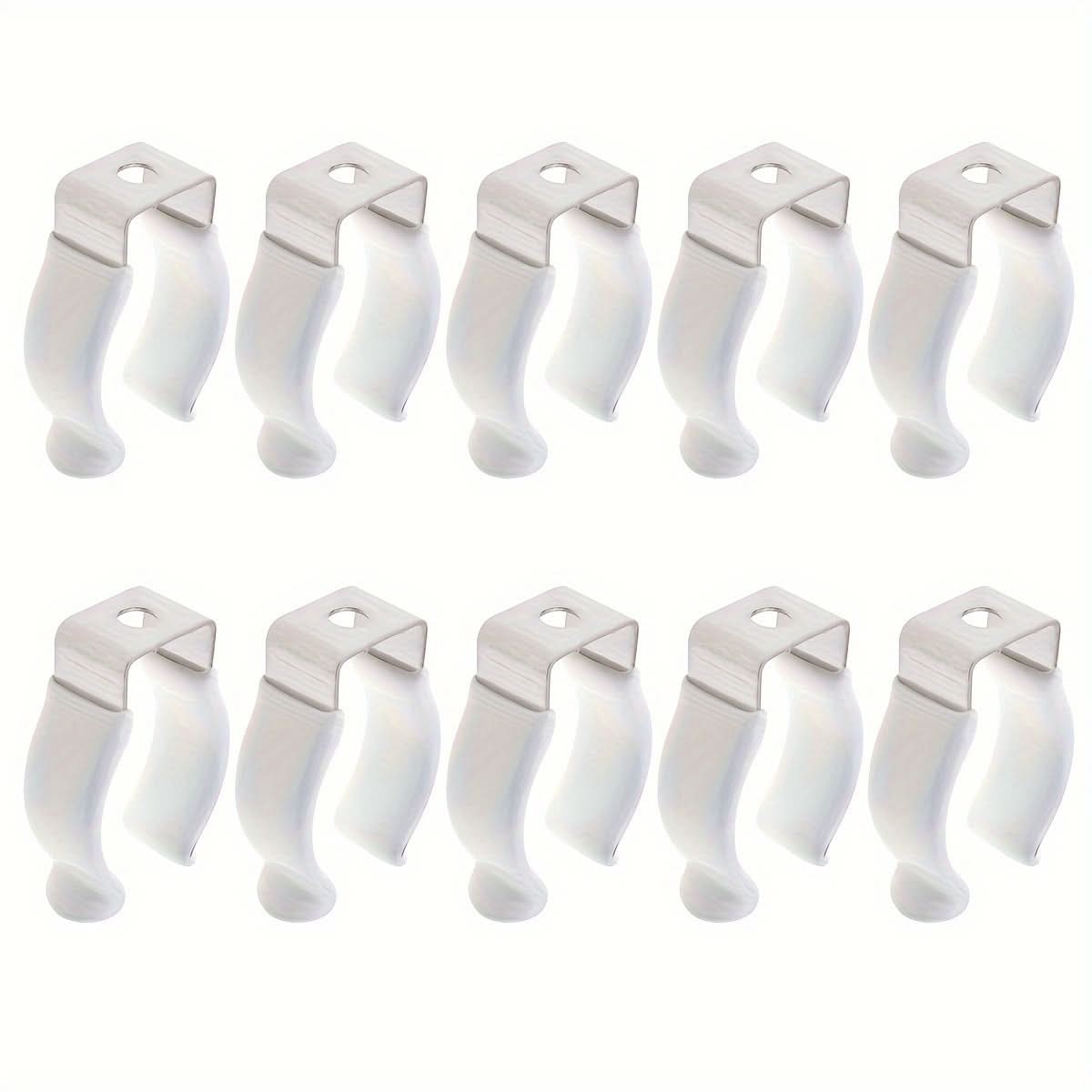 10-Pack T8 Stainless Steel U-Clip Brackets for Fluorescent LED Bulb Installation