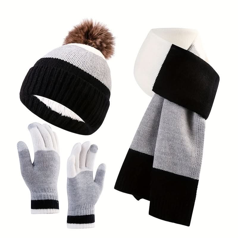 3-Piece Knitted Winter Accessory Set