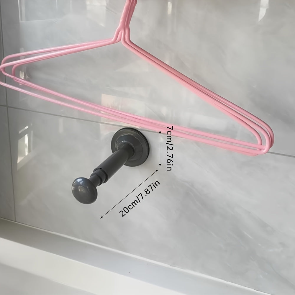 Worldwide Retractable Hanger Storage Rack – No-Drill Suction Mount, Adjustable Length, Space-Saving