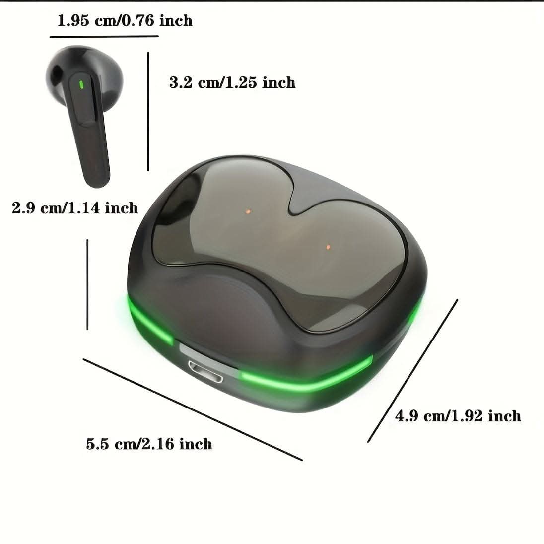 Wireless Earbuds with LED Display and Touch Control