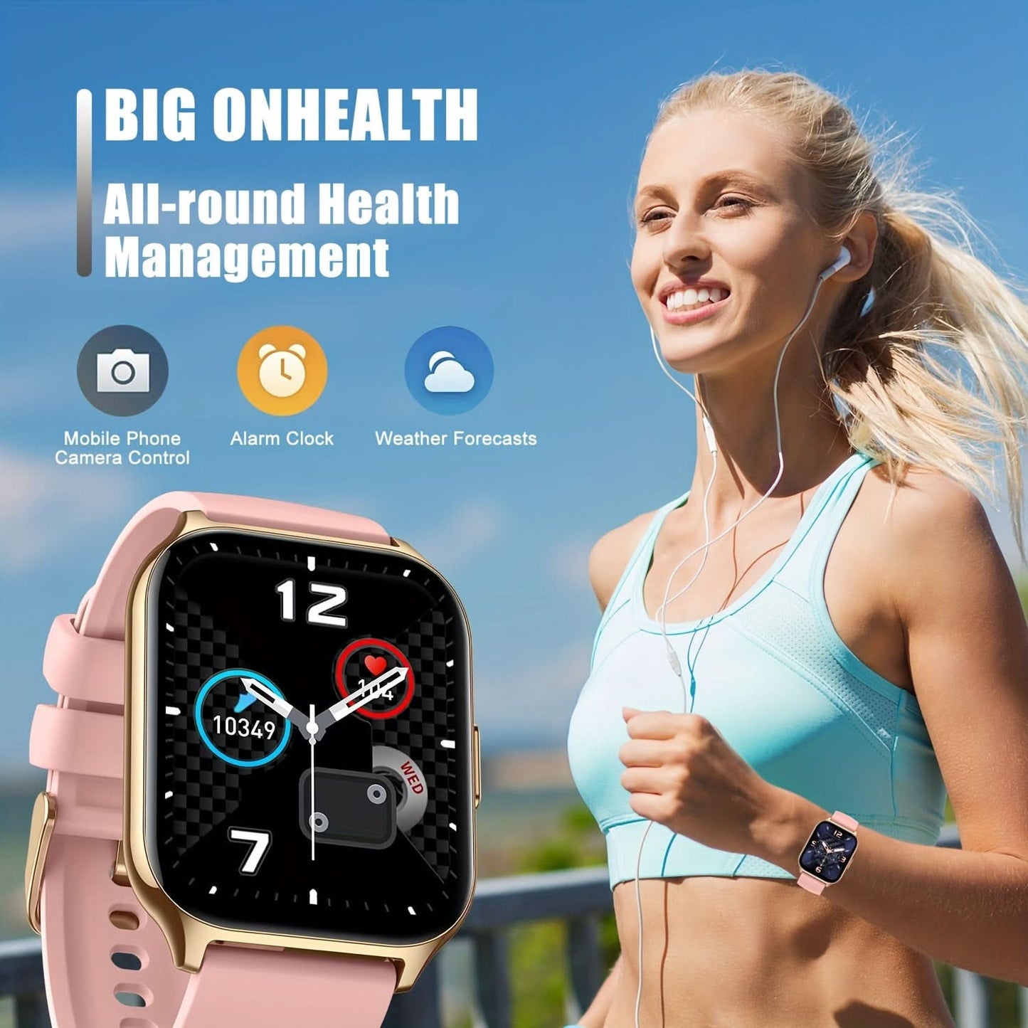 Outdoor Smartwatch for Unisex – 1.85" HD Tactical Fitness Watch