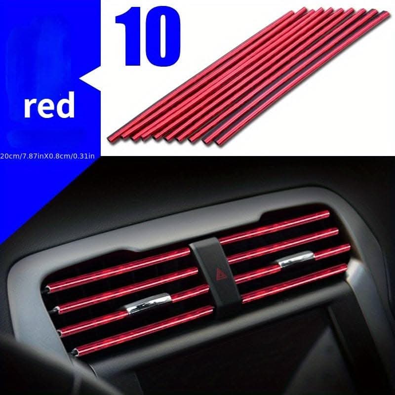 10-pcs. Car Air Vent Trim Strips – Outlet Molding for Interior Decoration