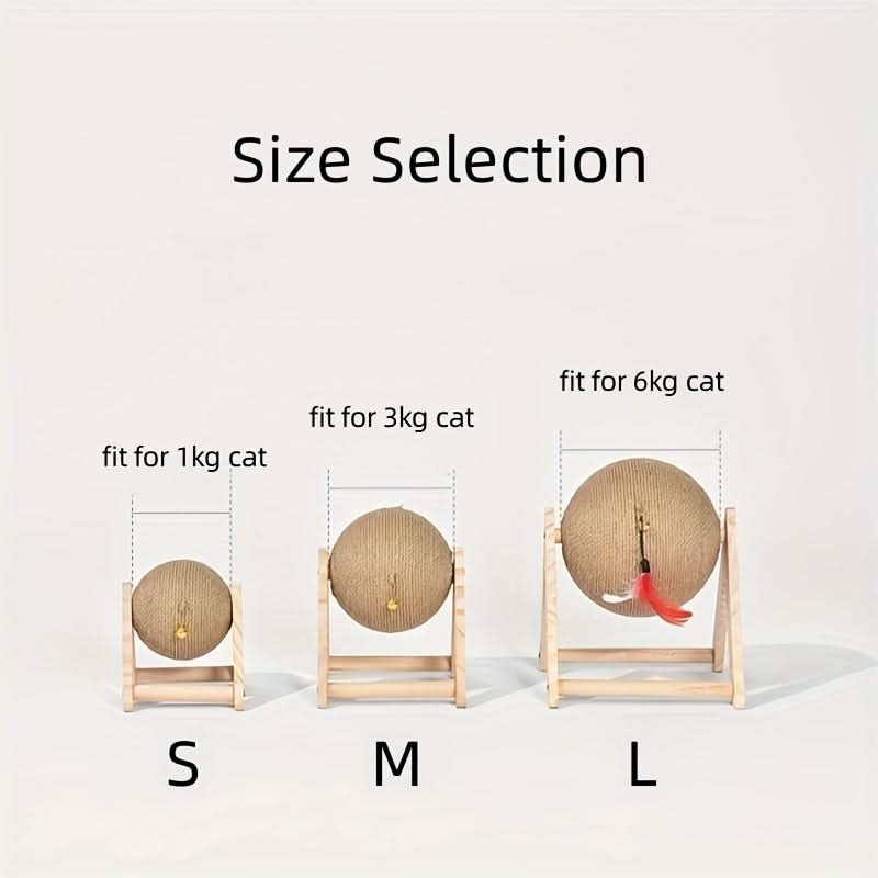 Sisal Cat Scratcher Toy with Bell & Feather