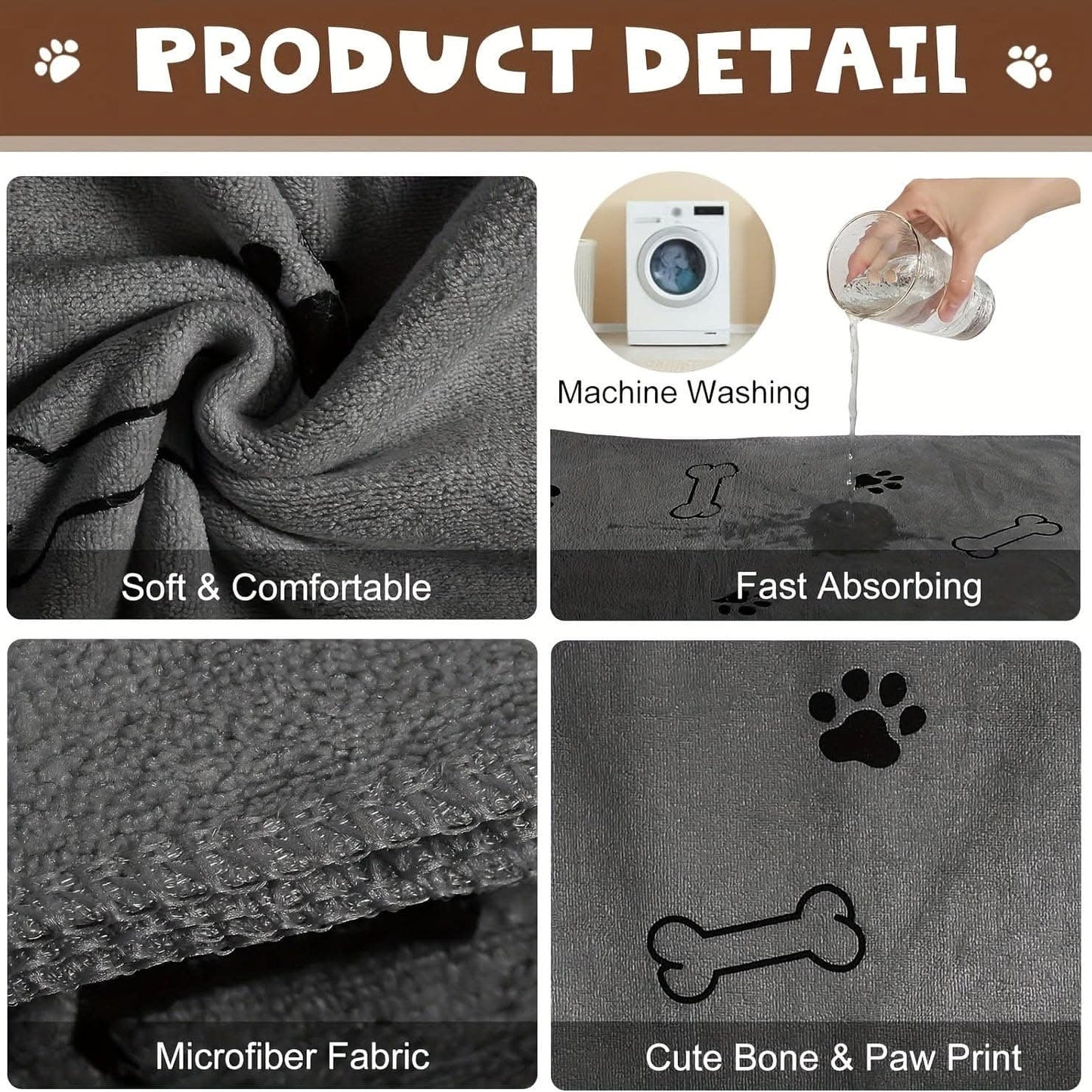 Microfiber Pet Towel Set for Dogs & Cats
