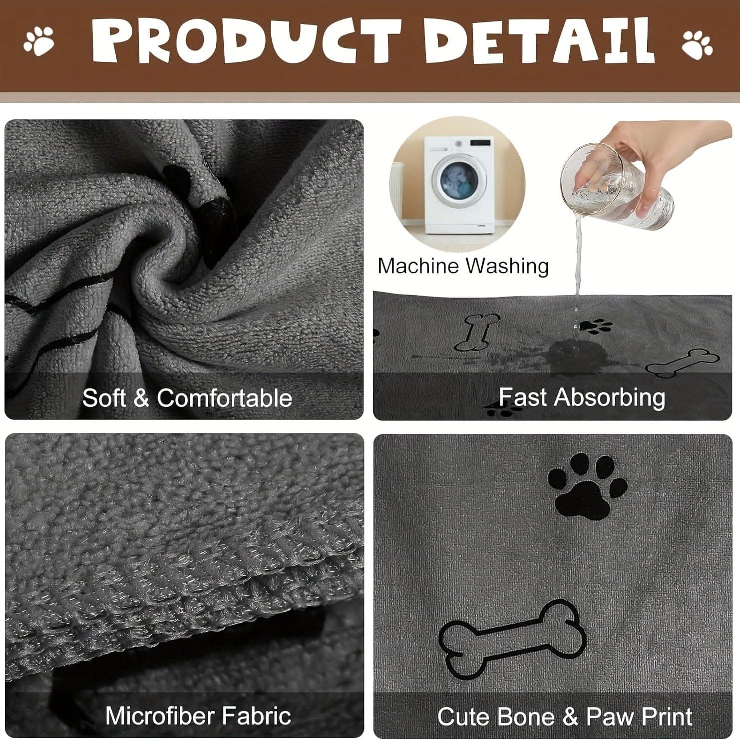 Microfiber Pet Towel Set for Dogs & Cats