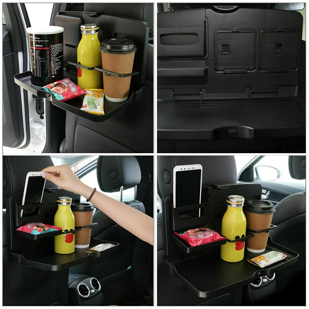 Car Backseat Organizer & Foldable Dining Tray – Space-Saving Meal Tray