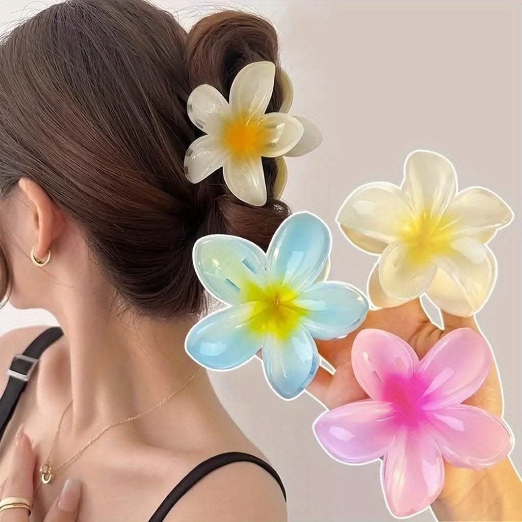 Vibrant Flower Shaped Hair Claw Clip – Trendy & Non-Slip