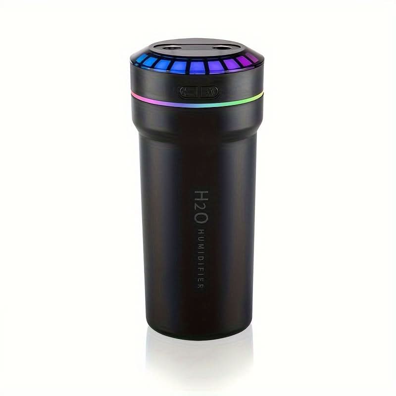 USB Music Rhythm Humidifier with LED Lights – Portable for Car & Bedroom