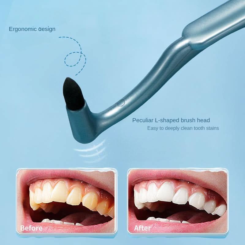 Ergonomic L-Shaped Tooth Stain Cleaning Brush