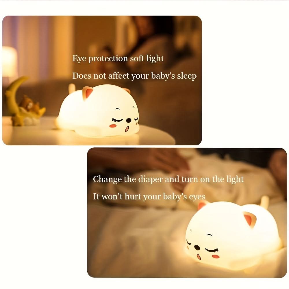 Rechargeable LED Cat Night Light, Touch Control