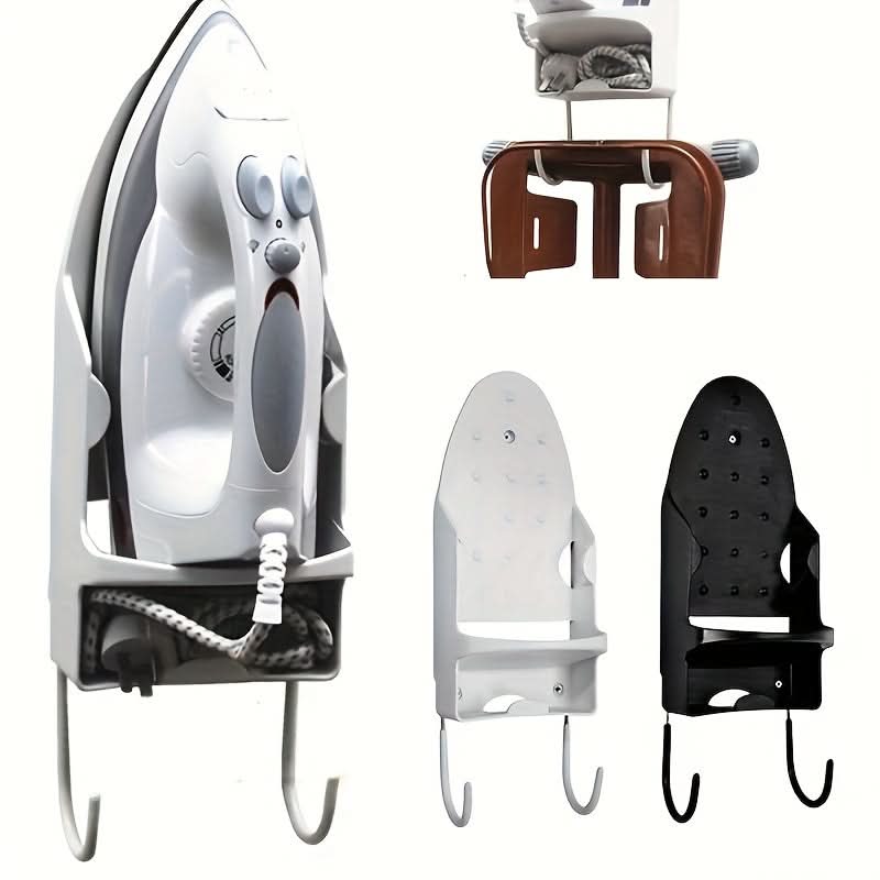 Wall-Mounted Steam Iron & Hair Dryer Rack