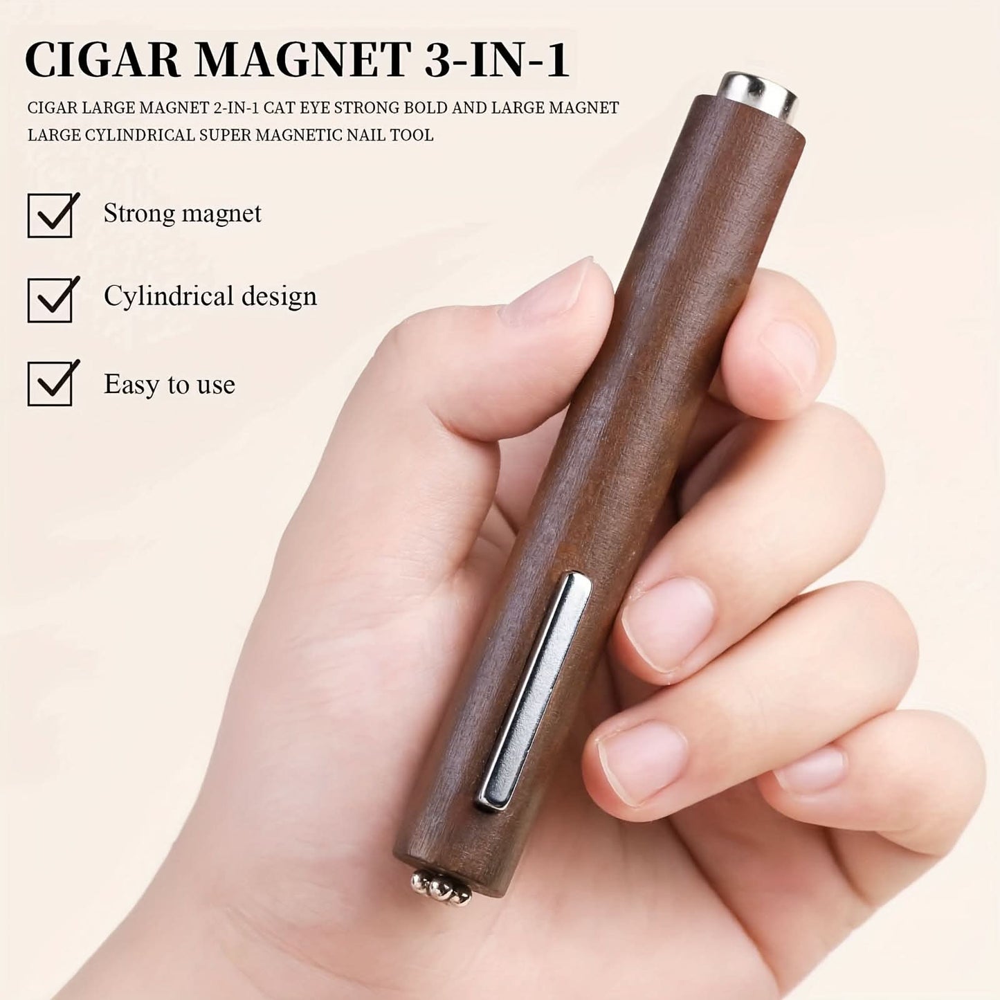 3-in-1 Magnetic Cat Eye Nail Tool - UV Gel Compatible