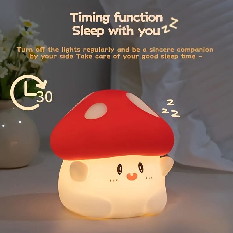 Mushroom Cartoon Night Light, USB Powered