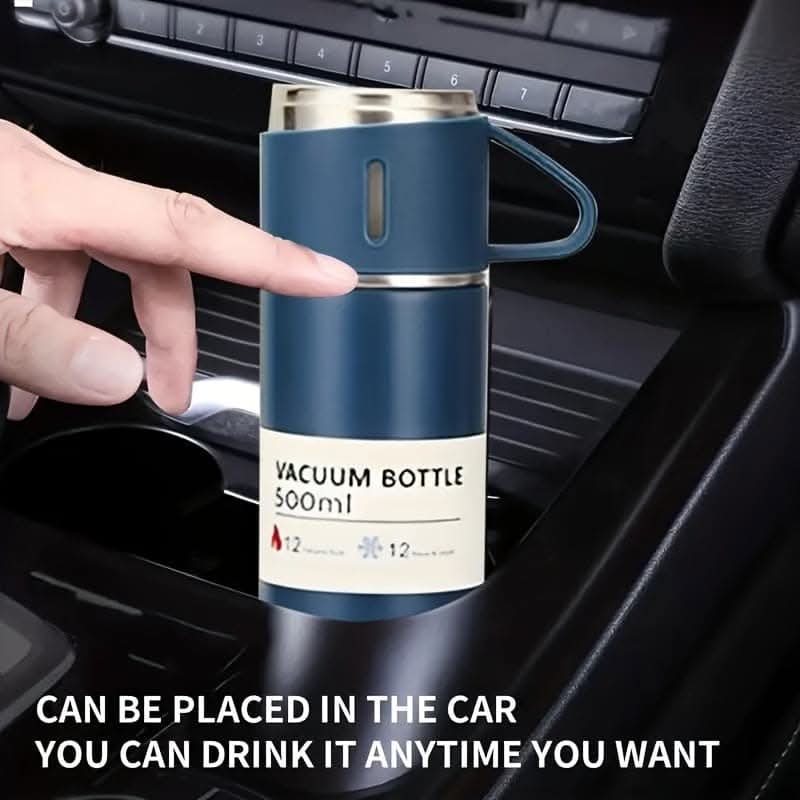 500ml Stainless Steel Vacuum Flask Set - With Cup