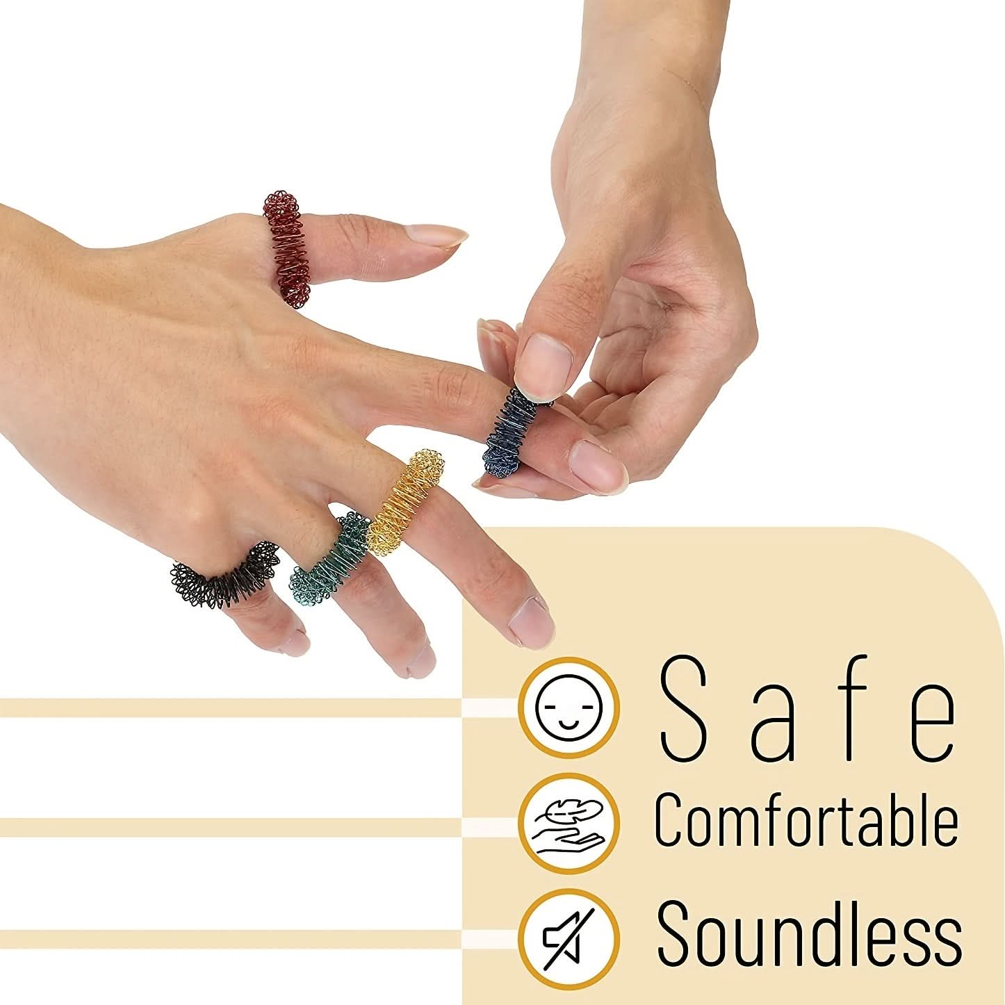 10 Pack Stress Relief Fidget Rings - Massager for ADHD, Autism & Stress Reduction!