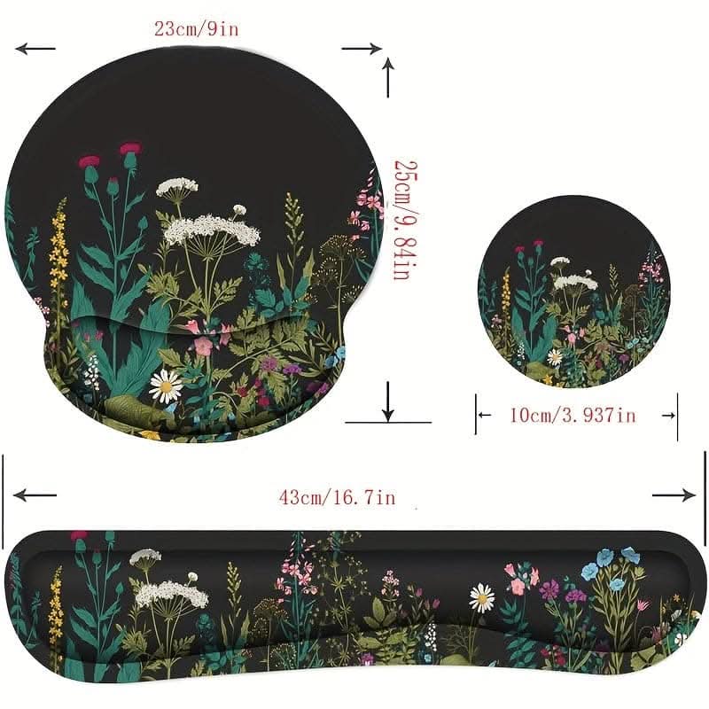 3-Piece Ergonomic Wrist Rest and Mouse Pad Set