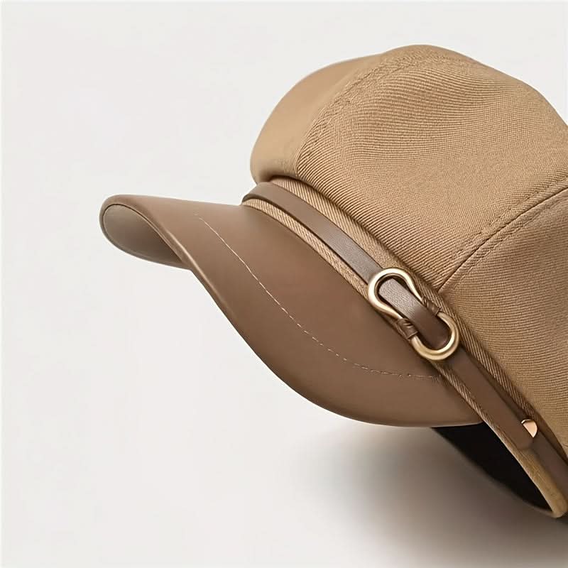 Women’s Vintage Newsboy Beret – Buckle Detail Painter Cap