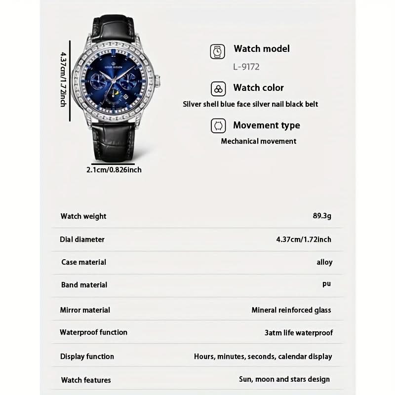Watch King Men's Fashion Mechanical Watch, Waterproof, Glow-in-the-Dark