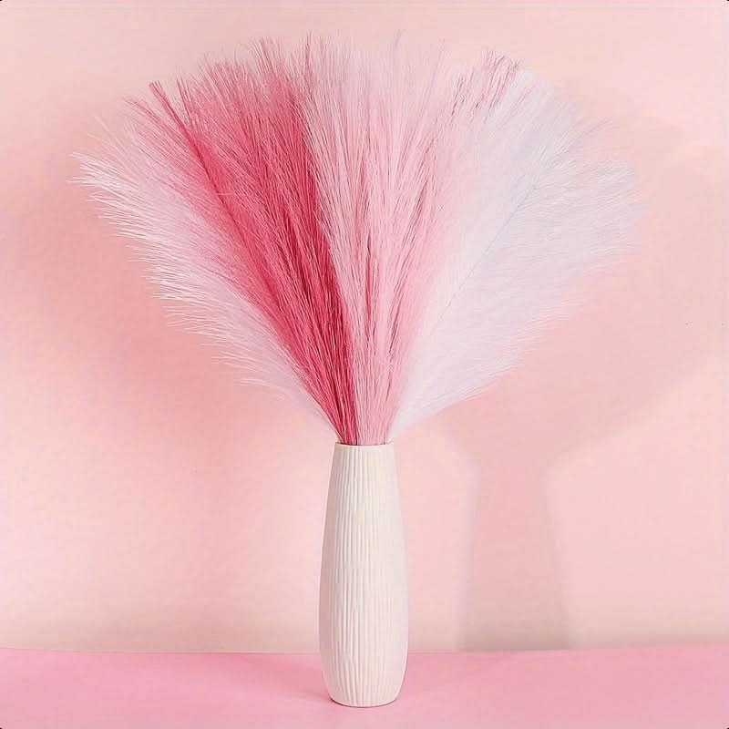 30pcs Pink & White Faux Pampas Grass