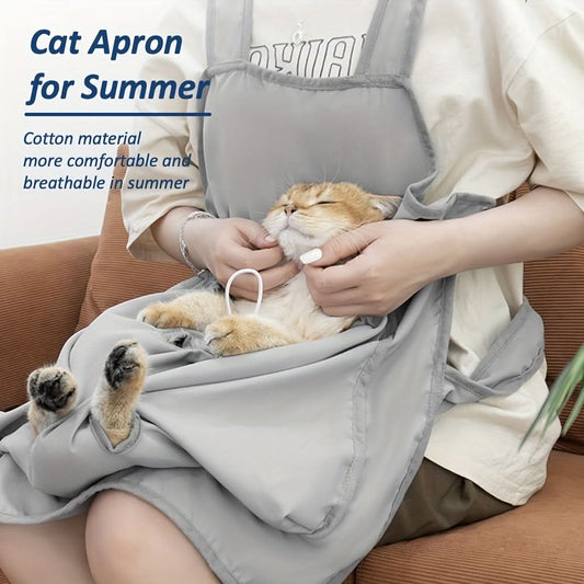 Breathable Cat Carrier Apron with 4 Holes