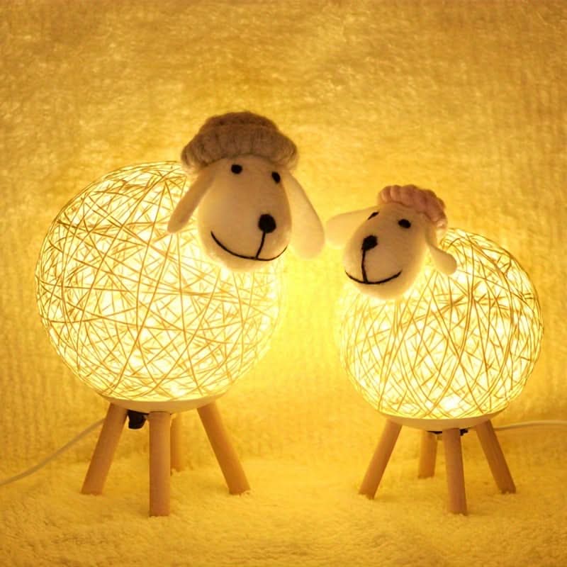 Creative Mianyang-Shaped USB LED Table Lamp – Wooden Decorative