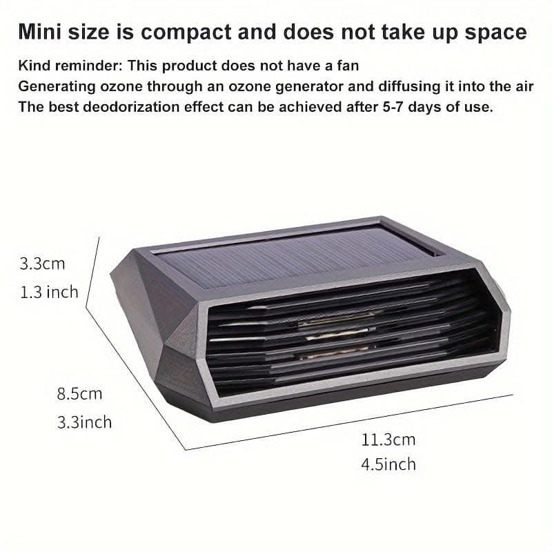 Solar-Powered Car Air Purifier –With USB Type-C Charging