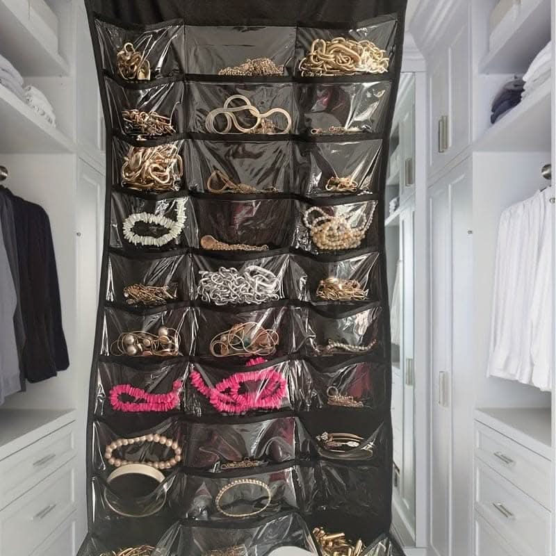 80-Grids Deluxe Hanging Jewelry Storage Bag – Portable & Protective