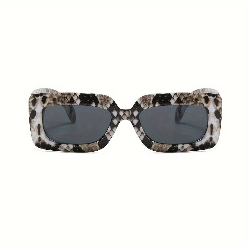 Vintage Snake Print Square Sunglasses for Women