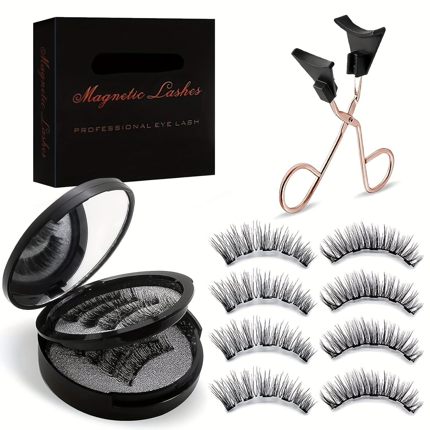Magnetic Eyelashes Kit - 4 Pairs, No Glue