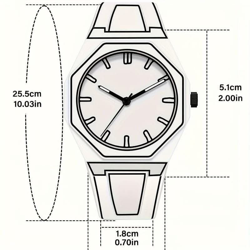 Unisex 2D Anime Comic Watch – Funky White Polygon Dial