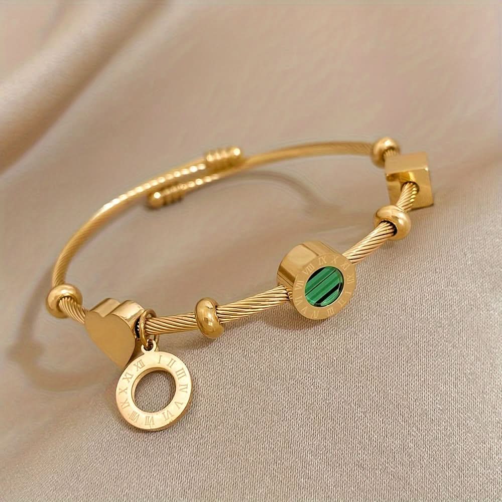 Retro Punk Adjustable Stainless Steel Bangle