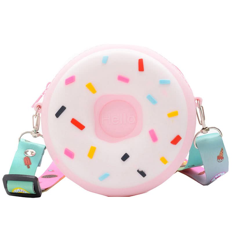 Donut-Shaped Girls' Coin Purse Shoulder Bag