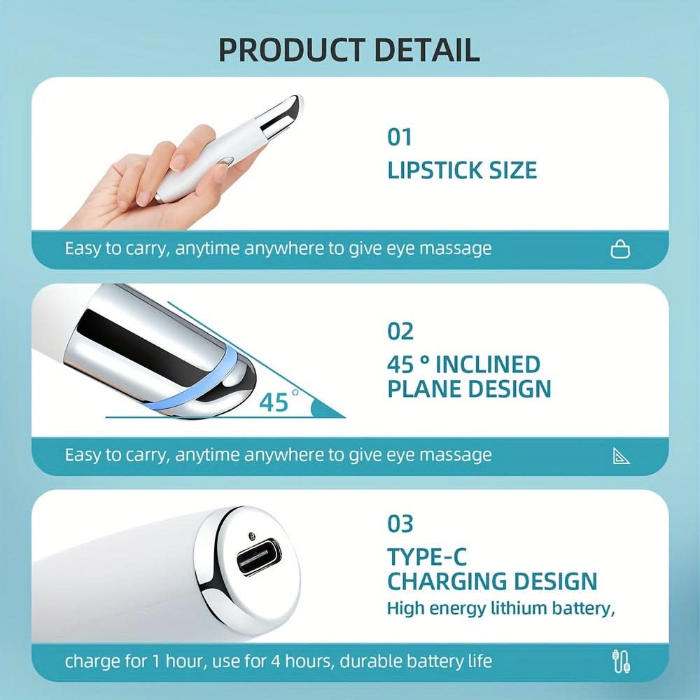 Revitalizing Eye Spa Wand - Rechargeable Heated Vibration Facial Massager