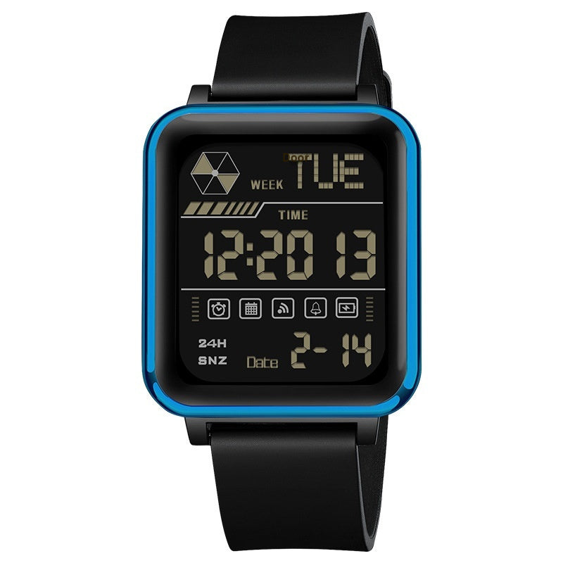 Sanda 6159 Square Stopwatch Multifunctional Waterproof Digital Sports Watch for Men