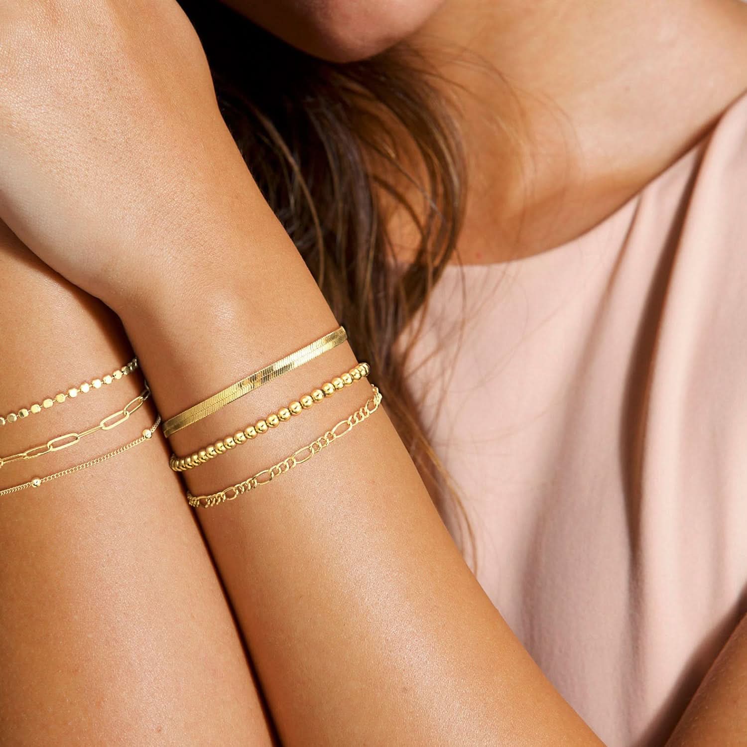 Pack of 6 pcs. Dainty Chain Bracelets Set for Women