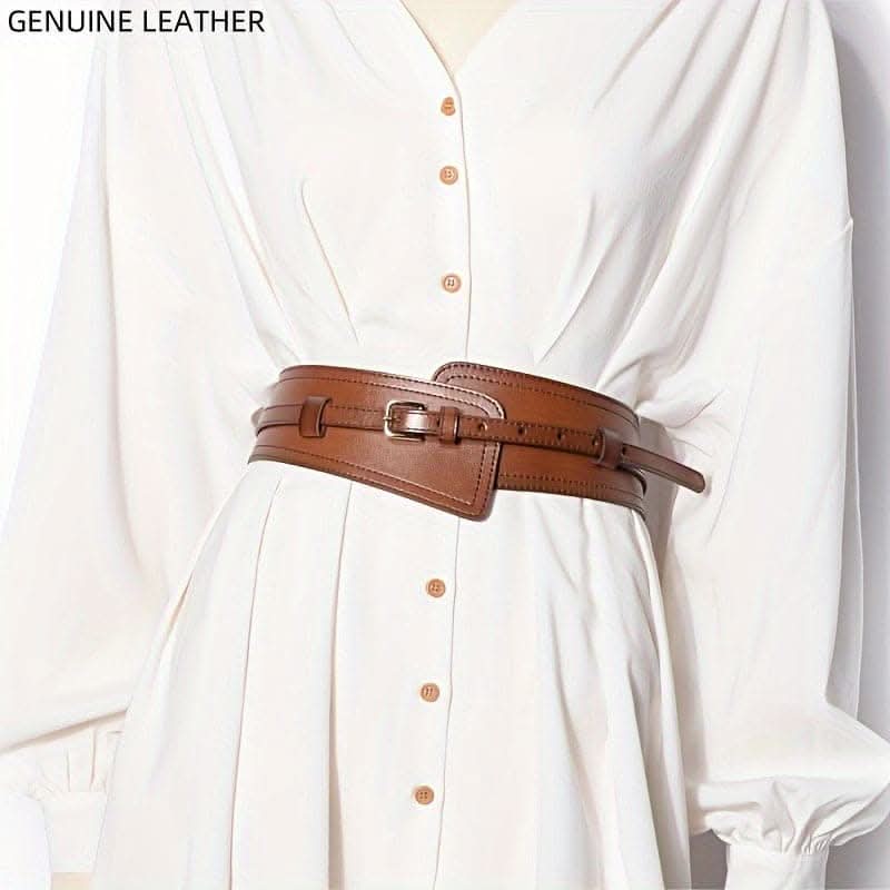 Premium Wide Leather Belt – Classic Pin Buckle