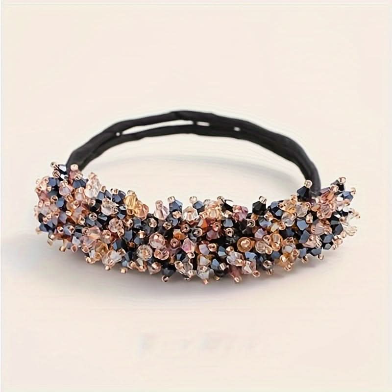 Stylish Crystal Rhinestone Donut Bun Maker - Elegant Hair Accessory