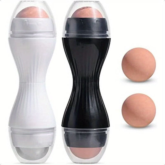 2PCS JPNK Volcanic Oil-Absorbing Face Roller – Reusable Natural Stone Facial Tool for Oily Skin & Massage