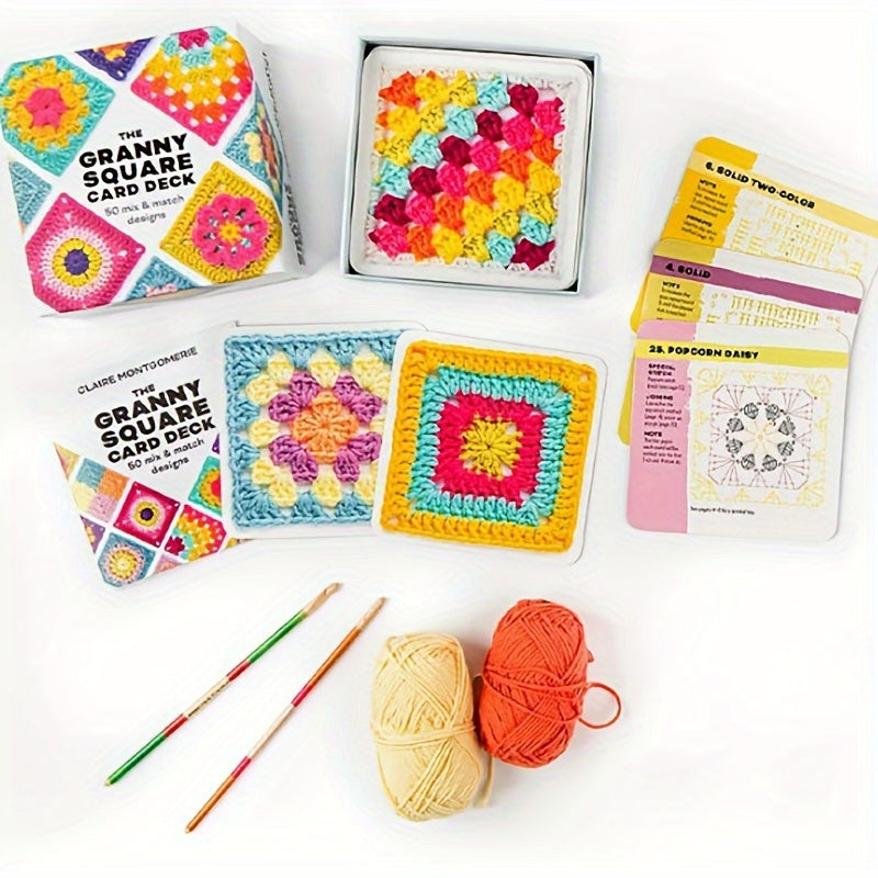 Granny Square Crochet Card Deck – 50 DIY Yarn Template Patterns for Beginners