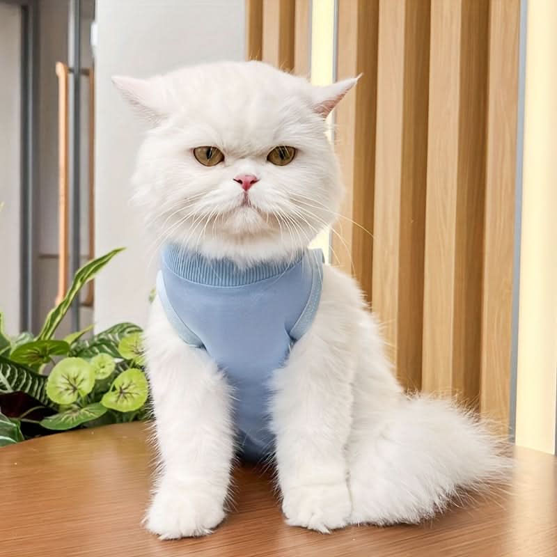 Anti-Lick Cat Recovery Suit – Soft, Elastic Post-Surgery Jumpsuit