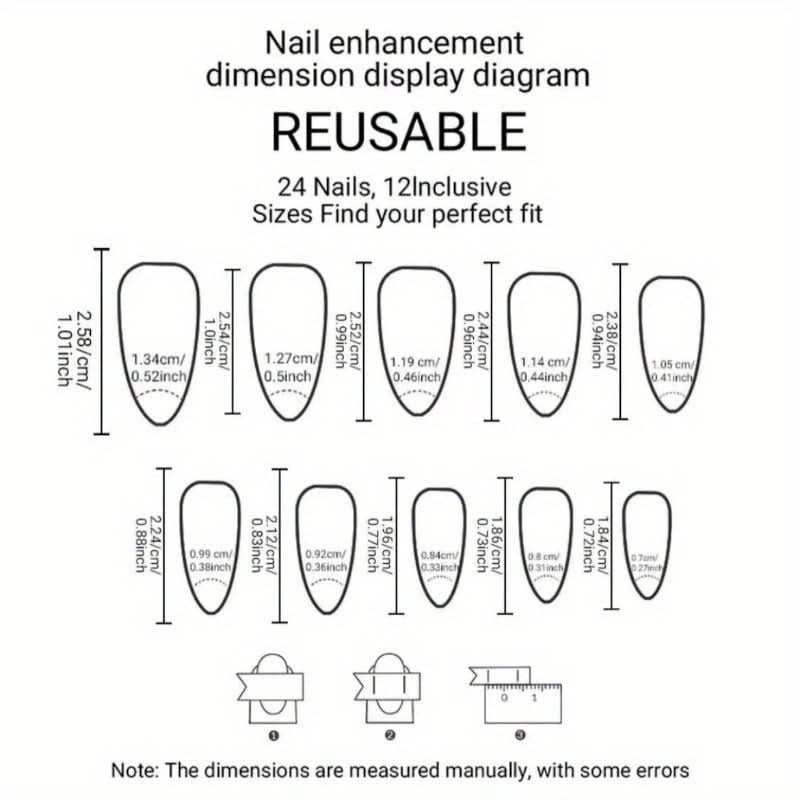 10 Pcs Almond-Shaped Press-On Nails – Golden & Silver Handmade Reusable Nails