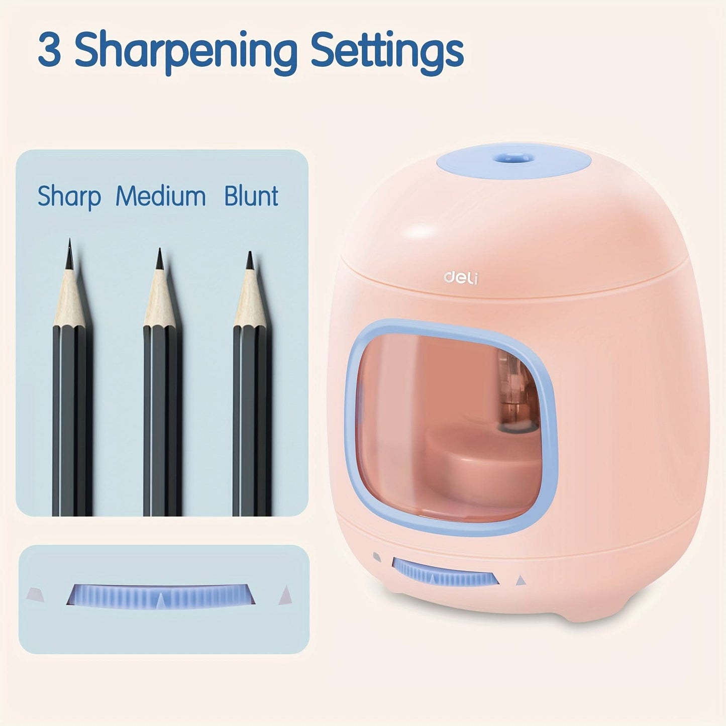 Automatic Electric Pencil Sharpener – High-Speed, Portable & Durable