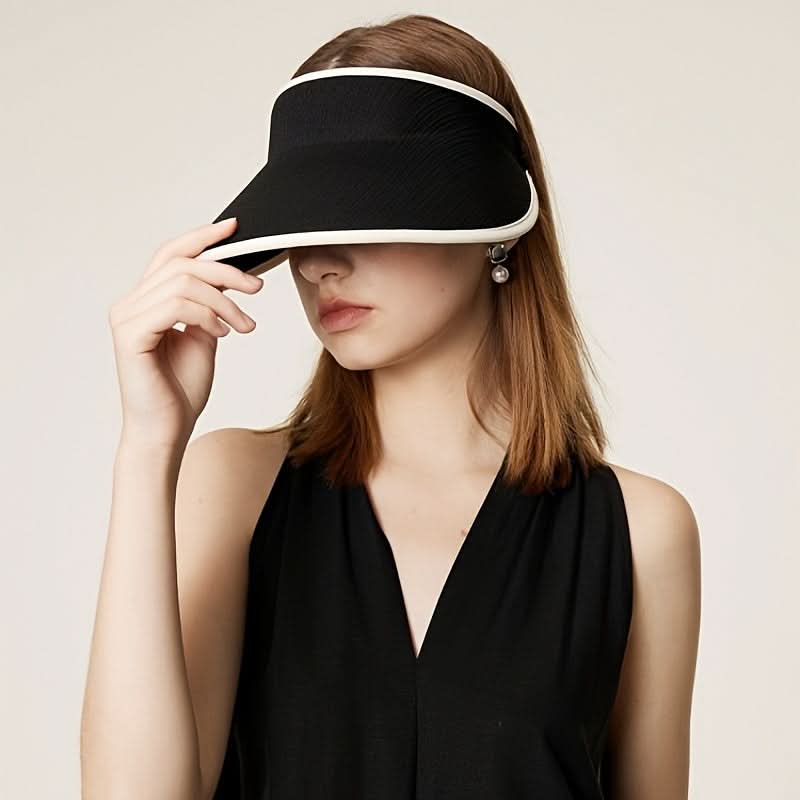 Women’s Embroidered Sun Visor Hat – UPF 50+ UV Protection, Elastic Fit, 100% Polyester