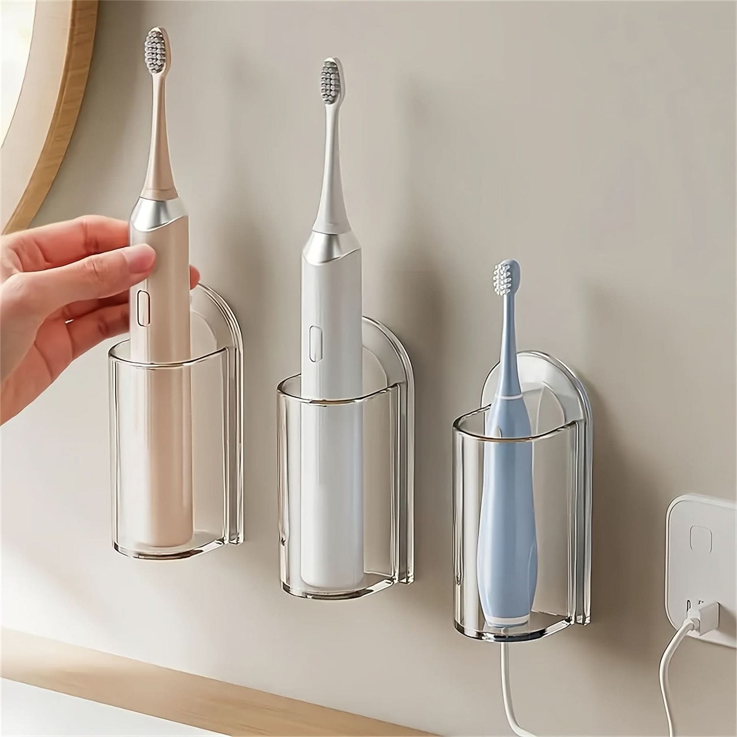 Self-Adhesive Wall-Mounted Electric Toothbrush Holder