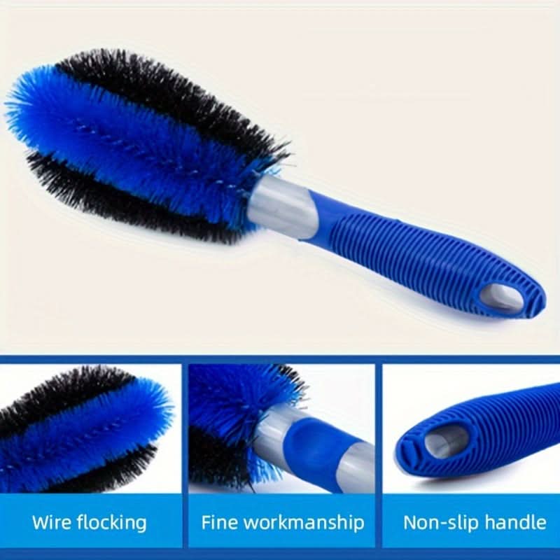 Multi-Surface Tire & Wheel Brush – Soft Grip, No Power Needed
